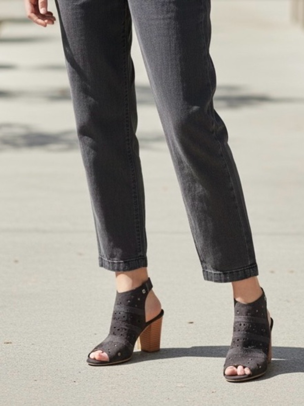 Dibat/Diba True Black Suede Perforated Ankle heels-from Evereve- NWT - Picture 2 of 8